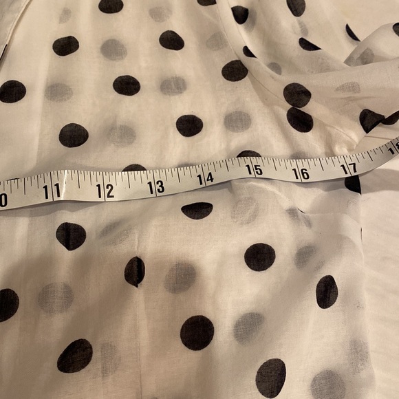 Adorable navy and white polka dot Tommy Hilfiger blouse, 4 - Picture 6 of 12